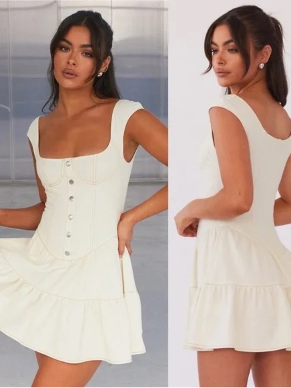 NWT Isabella Denim Bustier Dress - Antique